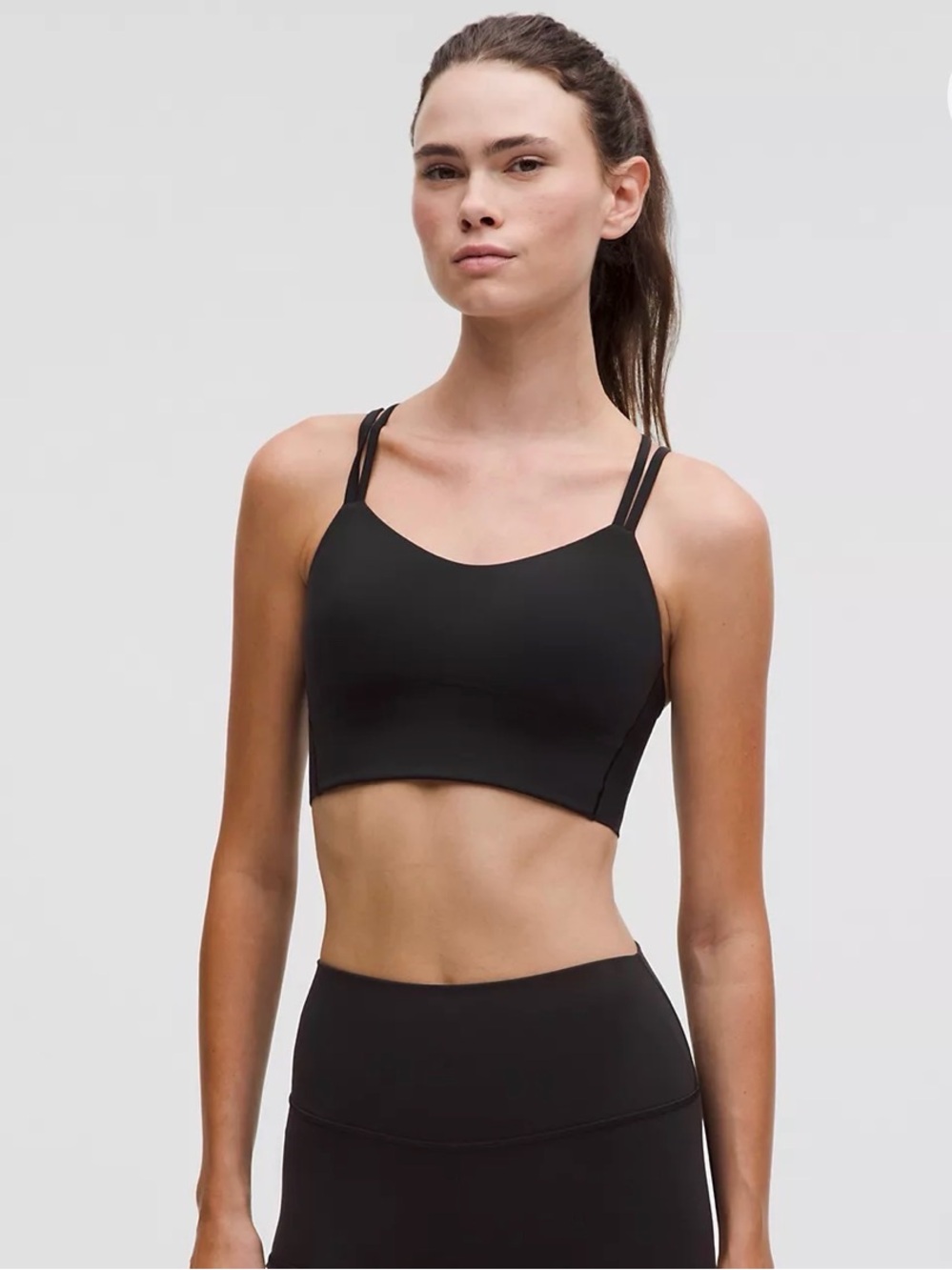 Lulu Lemon Like A Cloud Cloud Longline Black Sports Bra Size 6